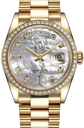 The Timeless Elegance of the Rolex Day-Date 36 Mother of Pearl Diamond Gold Watch