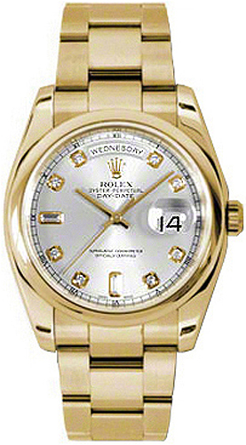 Stunning Rolex Day-Date 36 Silver Diamond President Bracelet Watch Captivates Fashion Enthusiasts