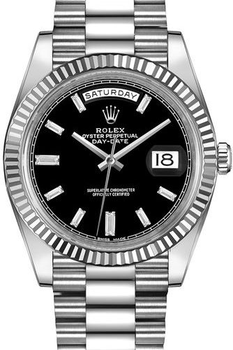 Luxury Redefined Rolex Day-Date 40 with Black Diamond Dial Captivates Fashion Enthusiasts