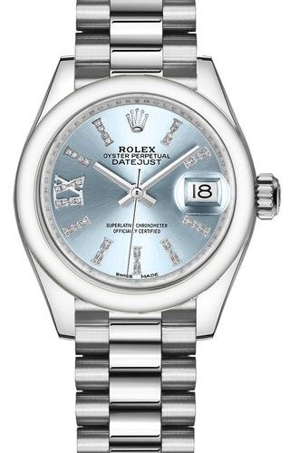 Stunning Platinum Rolex Lady Datejust 28 Elevates Womens Fashion and Luxury